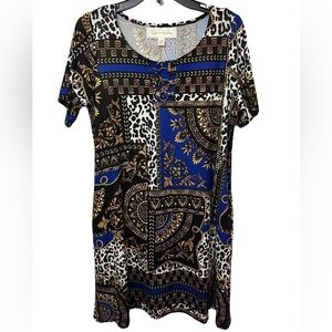 Multicolor paisley animal print dress